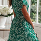 Vestido Boho Corto Floral Cuello En V Manga Corta