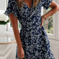 Vestido Boho Corto Floral Cuello En V Manga Corta