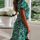 Vestido Boho Corto Floral Cuello En V Manga Corta