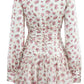 Vestido Boho Corto Floral Cuello En V Manga Larga Con Volantes