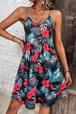 Vestido Boho Corto Floral Tropical Tirantes Finos Sin Mangas