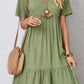 Vestido Boho Corto Manga Corta Cuello En V