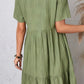 Vestido Boho Corto Manga Corta Cuello En V