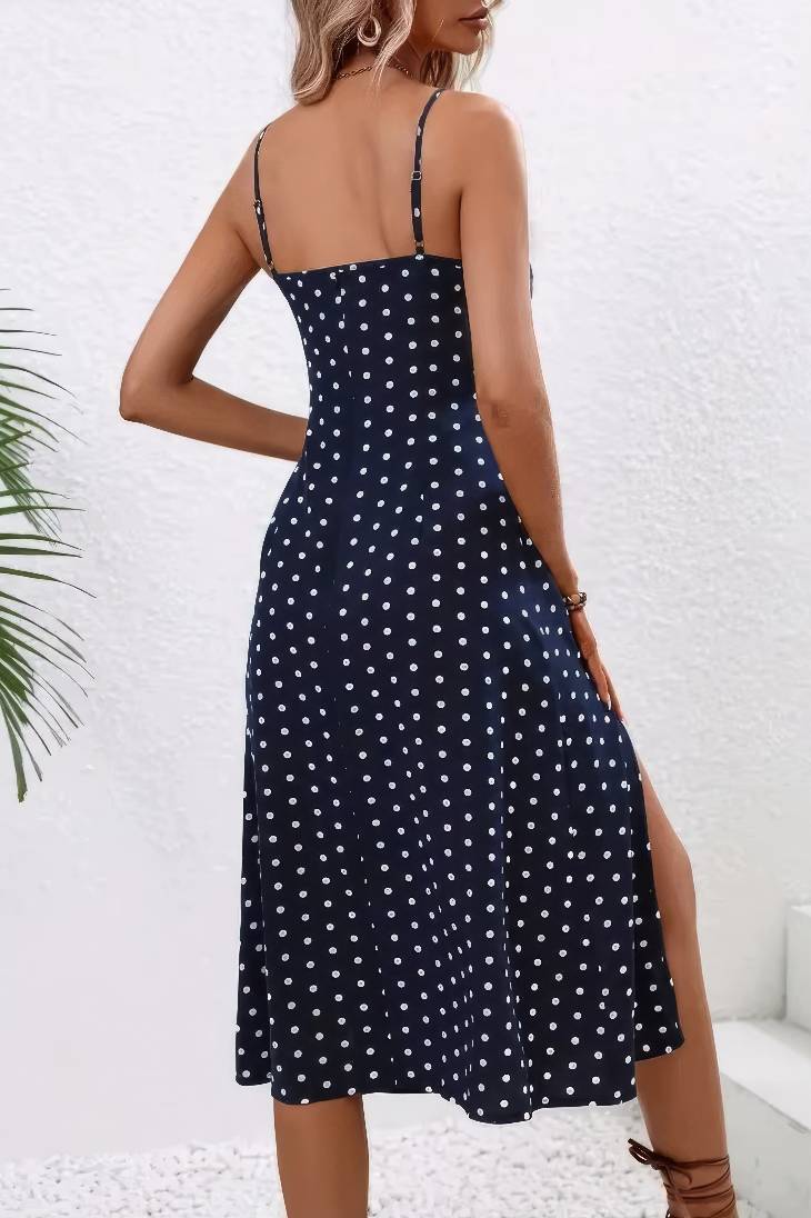 Vestido Boho De Lunares Tirantes Finos Sin Mangas