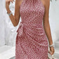 Vestido Boho Estampado Corto Sin Mangas Cuello Halter