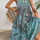 Vestido Boho Estampado Étnico Sin Mangas Largo