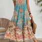Vestido Boho Estampado Étnico Sin Mangas Largo