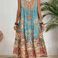 Vestido Boho Estampado Étnico Sin Mangas Largo