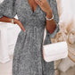 Vestido Boho Floral Corto Escote V Manga 3/4 Fluid