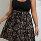 Vestido Boho Floral Corto Sin Mangas Cuello Redondo Talla Grande