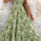 Vestido Boho Floral Largo Escote V Fluido