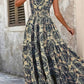 Vestido Boho Floral Largo Escote V Fluido
