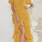Vestido Boho Floral Manga Corta Cuello En V