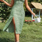 Vestido Boho Floral Tirantes Abertura Lateral Midi