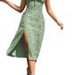 Vestido Boho Floral Tirantes Abertura Lateral Midi