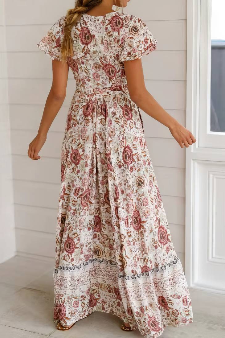Vestido Boho Largo De Encaje Maxi Manga Larga Estilo Western Elegante