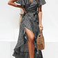 Vestido Boho Largo Floral Cruzado Cuello En V