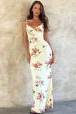 Vestido Boho Largo Floral Tirantes Finos Sin Mangas