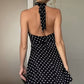 Vestido Boho Lunares Corto Cuello Halter