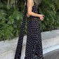 Vestido Boho Negro De Lunares Largo Tirantes Finos Sin Mangas Con Volantes