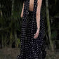 Vestido Boho Negro De Lunares Largo Tirantes Finos Sin Mangas Con Volantes