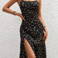 Vestido Boho Negro Floral Tirantes Finos Sin Mangas