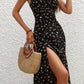 Vestido Boho Negro Floral Tirantes Finos Sin Mangas