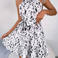 Vestido Corto Estampado Cuello Halter Sin Mangas Con Volantes