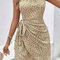 Vestido Corto Estampado Cuello Halter Sin Mangas Elegante