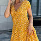Vestido Corto Floral Cuello En V Manga Corta Cruzado Cintura Ajustada Verano