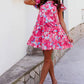 Vestido Corto Floral Manga Corta Volantes Corte Trapecio Verano Boho
