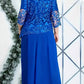 Vestido Largo De Encaje Manga 3/4 Elegante Tallas Grandes