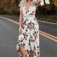 Vestido Largo Floral Cuello En V Sin Mangas Falda Asimétrica Verano Boho