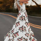 Vestido Largo Floral Cuello En V Sin Mangas Falda Asimétrica Verano Boho