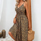 Vestido Largo Leopardo De Tirantes Cuello En V Verano Boho