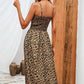 Vestido Largo Leopardo De Tirantes Cuello En V Verano Boho