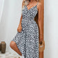 Vestido Largo Leopardo De Tirantes Cuello En V Verano Boho