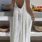 Vestido Maxi Blanco Tirantes Spaghetti Corte Suelto Ligero Verano Playa Boho