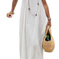 Vestido Maxi Blanco Tirantes Spaghetti Corte Suelto Ligero Verano Playa Boho