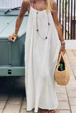 Vestido Maxi Blanco Tirantes Spaghetti Corte Suelto Ligero Verano Playa Boho