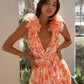 Vestido Maxi Floral Cuello En V Profundo Manga Volantes Abertura Lateral Verano Boho
