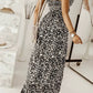 Vestido Maxi Leopardo De Tirantes Cuello En V Largo Verano Boho