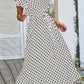 Vestido Midi Lunares Cuello En V Manga Corta Botones Cintura Ajustada Verano Retro