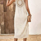 Vestido Midi Sin Mangas Espalda De Encaje Crochet Boho Verano Playa