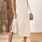 Vestido Midi Sin Mangas Espalda De Encaje Crochet Boho Verano Playa