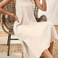 Vestido Midi Sin Mangas Espalda De Encaje Crochet Boho Verano Playa